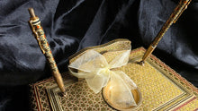Load image into Gallery viewer, Vintage Persian Khatamkari Inlaid Wood Desk Set with Dual Pens