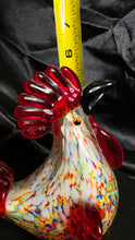 Load image into Gallery viewer, Vintage Murano-Style Art Glass Rooster Figurine - 6" Confetti Splatter Chicken Paperweight