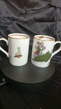 Load image into Gallery viewer, Fitz & Floyd “Deck the Halls” Vintage Christmas Mugs – Early 1980s Holiday Scene – Set of 2