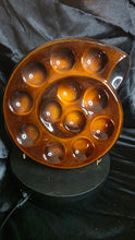 Load image into Gallery viewer, Vintage Saint-Clément French Majolica Snail Server – Model 1653 – Hand-Glazed Caramel Brown Escargot Plate – Mid-Century French Faience