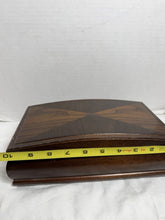Load image into Gallery viewer, Vintage Wooden Jewelry Box with Mirror Lid & Removable Organizer Tray