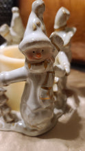 Cargar imagen en el visor de la galería, Snowmen Candleholder Vintage Winter Holiday Decor