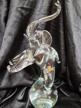 Load image into Gallery viewer, Vintage Licio Zanetti Murano Art Glass Elephant Sculpture - 16" Italian Clear Glass Figurine with Controlled Bubbles