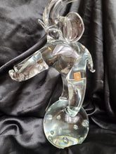 Load image into Gallery viewer, Vintage Licio Zanetti Murano Art Glass Elephant Sculpture - 16" Italian Clear Glass Figurine with Controlled Bubbles