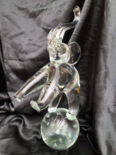 Load image into Gallery viewer, Vintage Licio Zanetti Murano Art Glass Elephant Sculpture - 16" Italian Clear Glass Figurine with Controlled Bubbles