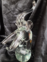 Load image into Gallery viewer, Vintage Licio Zanetti Murano Art Glass Elephant Sculpture - 16" Italian Clear Glass Figurine with Controlled Bubbles