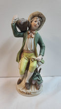 Load image into Gallery viewer, Vintage HOMCO #1258 “Tuscany Boy with Grapes” Porcelain Figurine – 1970s Hand-Painted Bisque Collectible