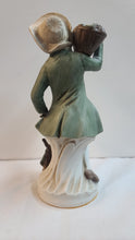 Load image into Gallery viewer, Vintage HOMCO #1258 “Tuscany Boy with Grapes” Porcelain Figurine – 1970s Hand-Painted Bisque Collectible