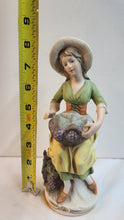 Load image into Gallery viewer, Vintage HOMCO #1258 “Vineyard Harvest” Porcelain Figurine – Hand-Painted Lady with Grapes Collectible