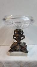 Load image into Gallery viewer, Vintage Crystal Glass Candy Dish With Solid Brass Stand