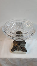 Load image into Gallery viewer, Vintage Crystal Glass Candy Dish With Solid Brass Stand