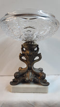 Load image into Gallery viewer, Vintage Crystal Glass Candy Dish With Solid Brass Stand