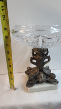 Load image into Gallery viewer, Vintage Crystal Glass Candy Dish With Solid Brass Stand