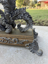 Load image into Gallery viewer, Vintage Large Baroque Rococo Resin 5 Light Candelabra Silver Ornate Centerpiece
