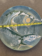 Load image into Gallery viewer, Vintage Prehistoric Shoreline Sgraffito Ceramic Plate 1970s Handmade Folk Art
