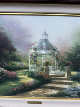 Cargar imagen en el visor de la galería, Thomas Kinkade The Hidden Gazebo S/N Canvas w/ COA &amp; 1994 Receipt Framed

