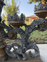 Load image into Gallery viewer, Vintage Large Baroque Rococo Resin 5 Light Candelabra Silver Ornate Centerpiece
