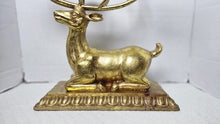 Charger l'image dans la galerie, Vintage Gold-Tone Resting Stag Six-Candle Candelabra
