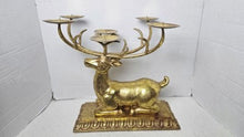 Charger l'image dans la galerie, Vintage Gold-Tone Resting Stag Six-Candle Candelabra
