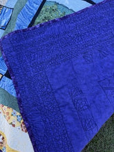 Load image into Gallery viewer, Vintage Handmade Cotton Throw Quilt — Bluebirds on the Bend, 47” x 54”, USA
