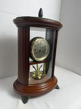 Charger l'image dans la galerie, Vintage Bombay Company Cherry Wood Pendulum Desk Clock — AS-IS
