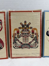 Charger l'image dans la galerie, Vintage Indigenous Art Card Set – Eagle, Sisiutl &amp; Son &amp; West Coast Bone Game
