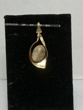 Load image into Gallery viewer, Vintage 14K Yellow Gold Tiger's Eye Teardrop Pendant — Signed American Fine Jewelry
