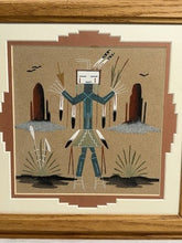Charger l'image dans la galerie, Vintage Framed Navajo Style Sandpainting of Female Yei Figure
