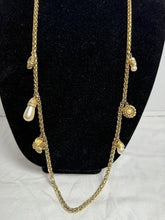 Load image into Gallery viewer, Vintage Givenchy Paris New York Gold-Tone Faux Pearl Charm Station  Necklace
