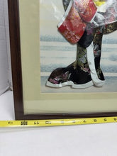 Load image into Gallery viewer, Vintage Framed Japanese Oshie 3D Fabric Art — Geisha with Folding Fan Shadow Box
