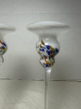 Charger l'image dans la galerie, Vintage Vietri Chiari Handblown Glass Candle Holders — Multicolor, Set of 2
