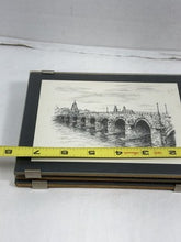 Charger l'image dans la galerie, Vintage Maastricht Triptych — Set of 3 B&amp;W Ink Sketches on Wood, Netherlands

