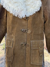 Load image into Gallery viewer, Vintage Rare Jeno de Paris Mid-length Trench Suede Coat -Tibetan Lamb Fur
