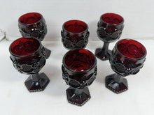 Load image into Gallery viewer, Vintage Avon Cape Cod Ruby Red Pressed Glass Wine Glasses (Set of 6) — Red Glass, vintage

