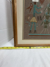 Charger l'image dans la galerie, Traditional Navajo Style Sand Painting of Female Yei Spirits with Sacred Corn – Framed
