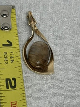 Load image into Gallery viewer, Vintage 14K Yellow Gold Tiger's Eye Teardrop Pendant — Signed American Fine Jewelry
