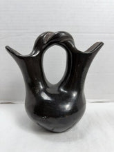 Load image into Gallery viewer, Vintage Native American Santa Clara Pueblo Blackware Wedding Vase  7.5” Tall
