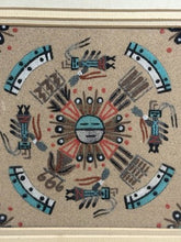 Charger l'image dans la galerie, Vintage Framed Navajo Style "Whirling Logs" Sand Painting

