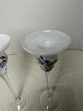 Charger l'image dans la galerie, Vintage Vietri Chiari Handblown Glass Candle Holders — Multicolor, Set of 2

