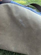 Load image into Gallery viewer, J.Crew Sporting Goods Blue Waxed Canvas Duffle Bag Weekender Travel Luggage
