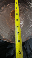 Load image into Gallery viewer, Vintage Pink Depression Glass Three-Tier Pedestal Server – Radiant Etched Laurel Pattern
