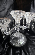 Load image into Gallery viewer, Shannon Crystal Designs of Ireland 24% Lead Crystal Three-Arm Candelabra with Prisms &amp; Original Box
