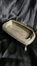Load image into Gallery viewer, Victorian Silverplate Footed Covered Butter Dish – Ornate Ribbed Dome &amp; Engraved Serving Tray
