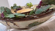 Load image into Gallery viewer, Vintage Pacific Rim Sonoma Hand-Painted Grape &amp; Vine Ceramic Serving Bowl with Center Dip Insert

