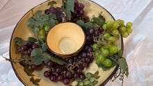 Load image into Gallery viewer, Vintage Pacific Rim Sonoma Hand-Painted Grape &amp; Vine Ceramic Serving Bowl with Center Dip Insert
