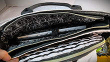 Load image into Gallery viewer, Betsey Johnson Quilted Black Blush Stripe Tote Bag Gold Hardware NWT
