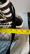 Load image into Gallery viewer, Betsey Johnson Quilted Black Blush Stripe Tote Bag Gold Hardware NWT
