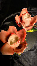 Load image into Gallery viewer, Vintage Italian Capodimonte-Style Pink Rose Porcelain Candle Holders – Hand-Painted Floral Pair
