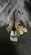 Cargar imagen en el visor de la galería, Bohemian Silver-Tone Hoop Earrings Mixed Charms Artisan Details
