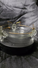 Load image into Gallery viewer, Jeannette Glass Eagle Bowl Gold Trim 3-Footed Depression Era
